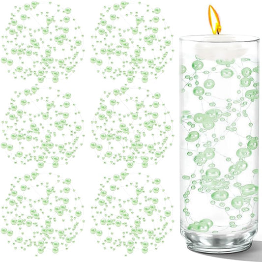 50 PCS Artificial Floating Beads for Centerpieces Vases (Lightgreen / 8+3mm(50pcs))