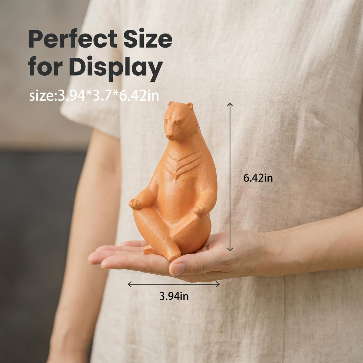 Yoga Meditation Bear Statue (Yellow a)