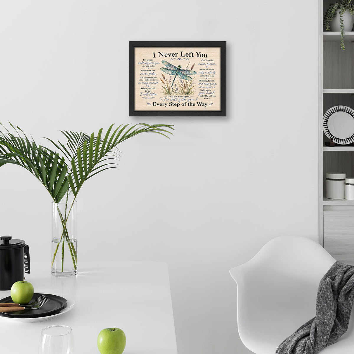 Rustic Dragonfly Memorial Decor Wall Art (Wall Art Framed 63 / 16"L x 12"W)