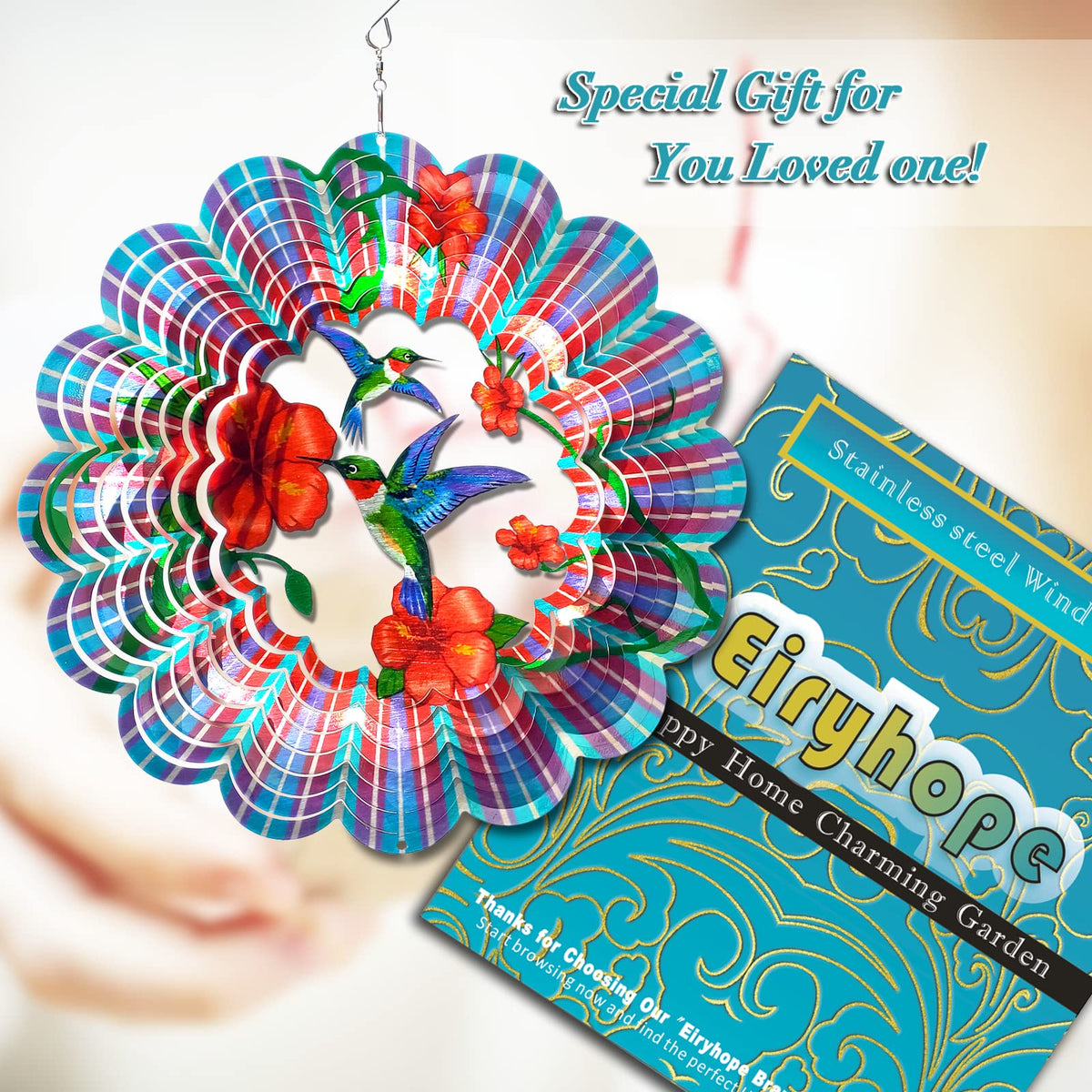 Hummingbird Wind Spinner (Mandala Hummingbird)