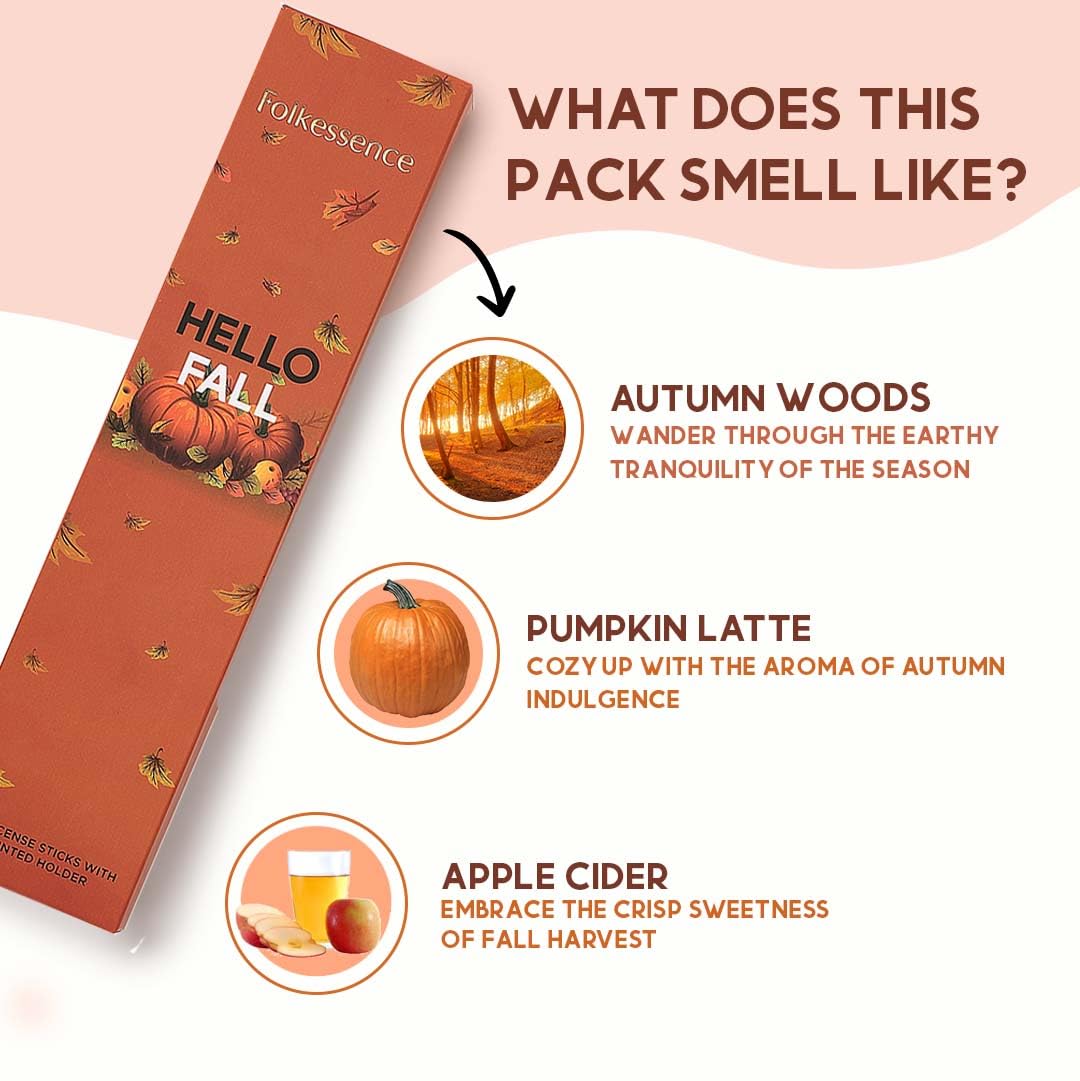Premium Fall Incense Sticks with Holder (Pack of 60)