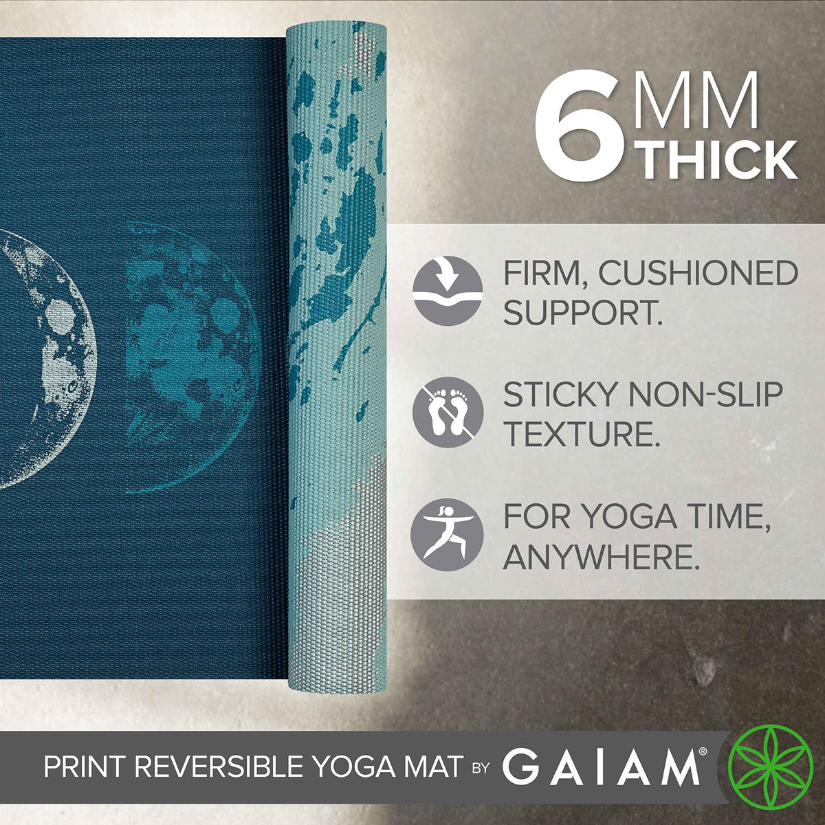 Reversible Yoga Mat (Lunar Wave)