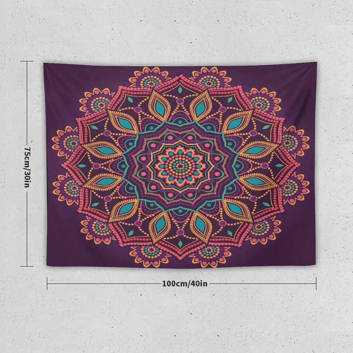 Mandala Tapestry Wall Hanging Indian Hippie Bohemian Art Floral Texture Pattern Tapestries Home Decor for Living Room Bedroom Kitchen Dorm 30"x40" (30"L x 40"W / Mandala-7)