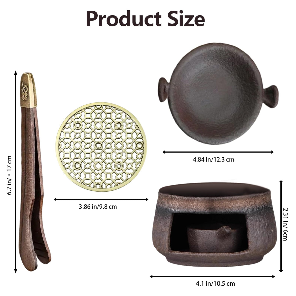 Ceramic Incense Burner Kit (Double-eared Baking Dish + Stone-patterned Oven)