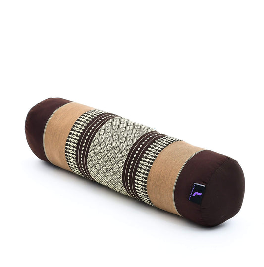 Yoga Bolster 20 x 6 x 6 inches Kapok Roll for Meditation & Massage (Sf10 - Brown)