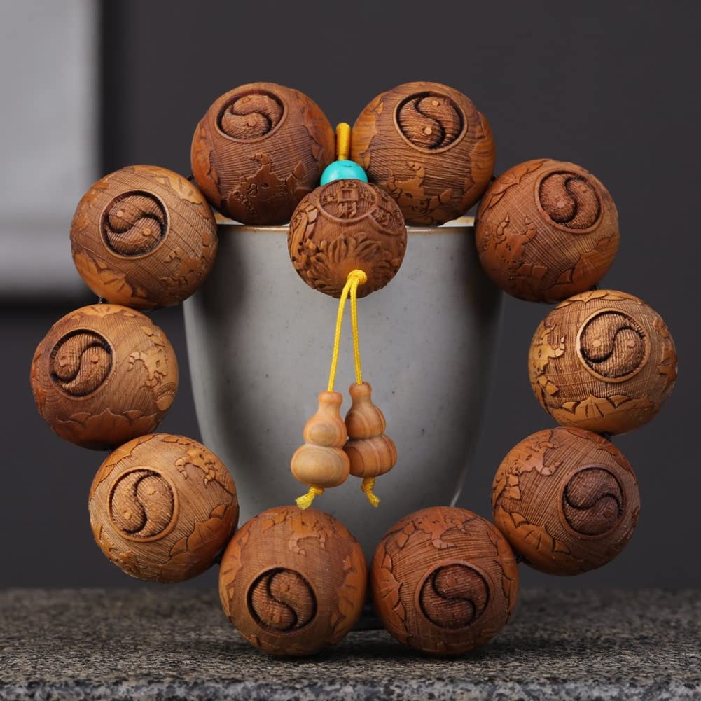 Unisex Thuja Sutchuenensis Wood Beads Wooden Bracelet Necklace Prayer Mala Wristband Bracelet