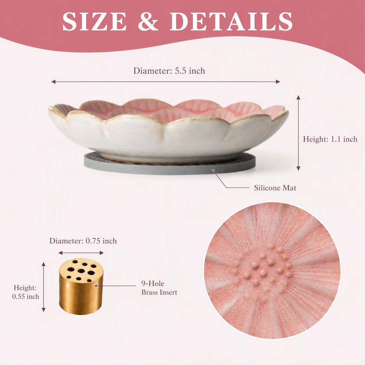 Pink Lotus Incense Holder (Pink)