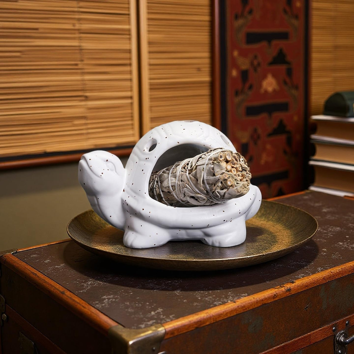 Turtle Palo Santo Holder Ceramic Palo Santo Burner Sage Holder for Burning (D)