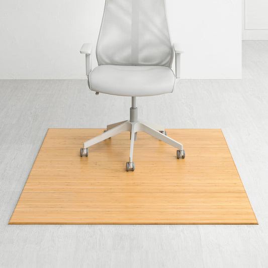 60" x 47" Bamboo Office Chair Mat for Carpet & Hardwood Floor (Natural / 60" x 47" / Without Lip)