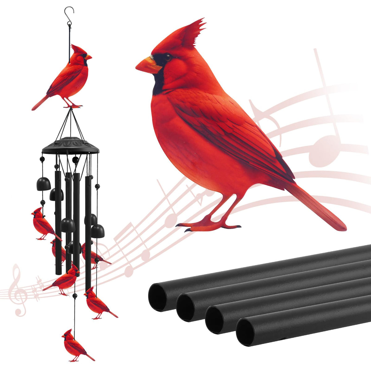 Cardinal Wind Chimes for Outside