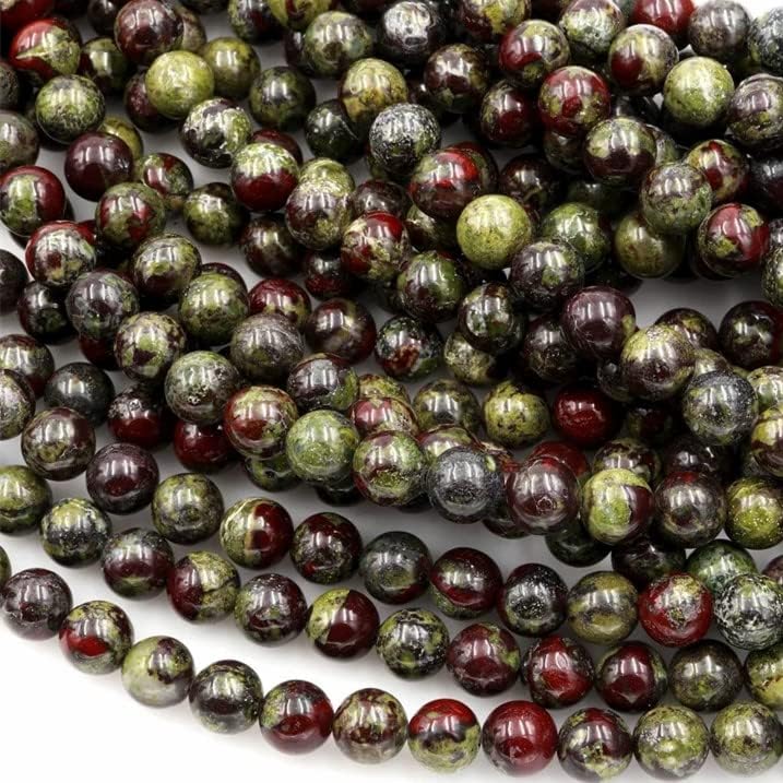 116 120 Pcs Dragon Blood Jasper Beads for Jewelry Making 6 MM Dragon Blood Gemstones Loose Beads for Bracelet Making (Dragon Blood / 6MM, 116-120pcs)