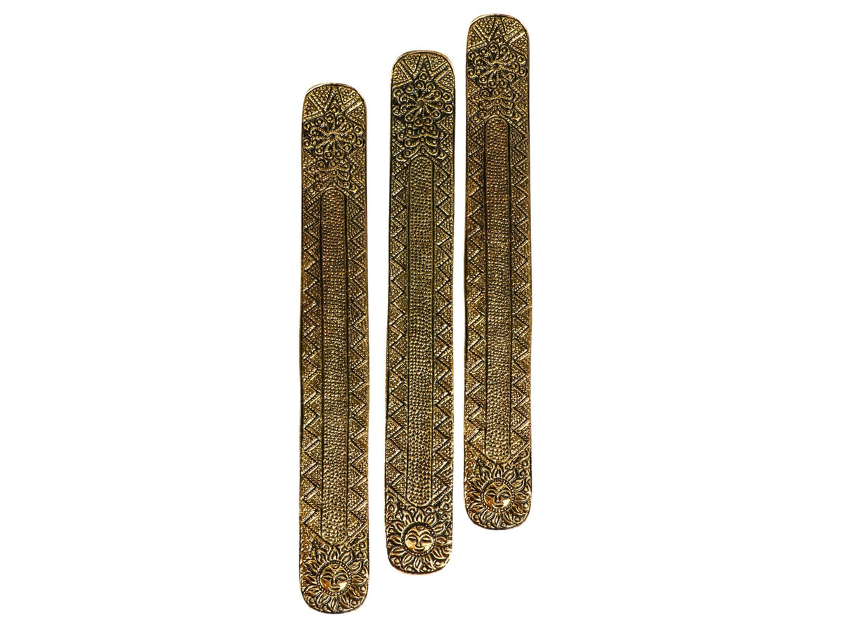 Antique Gold Aluminium Incense Holders. Set of 6 Each 9.5 (Gold / 6 counts)