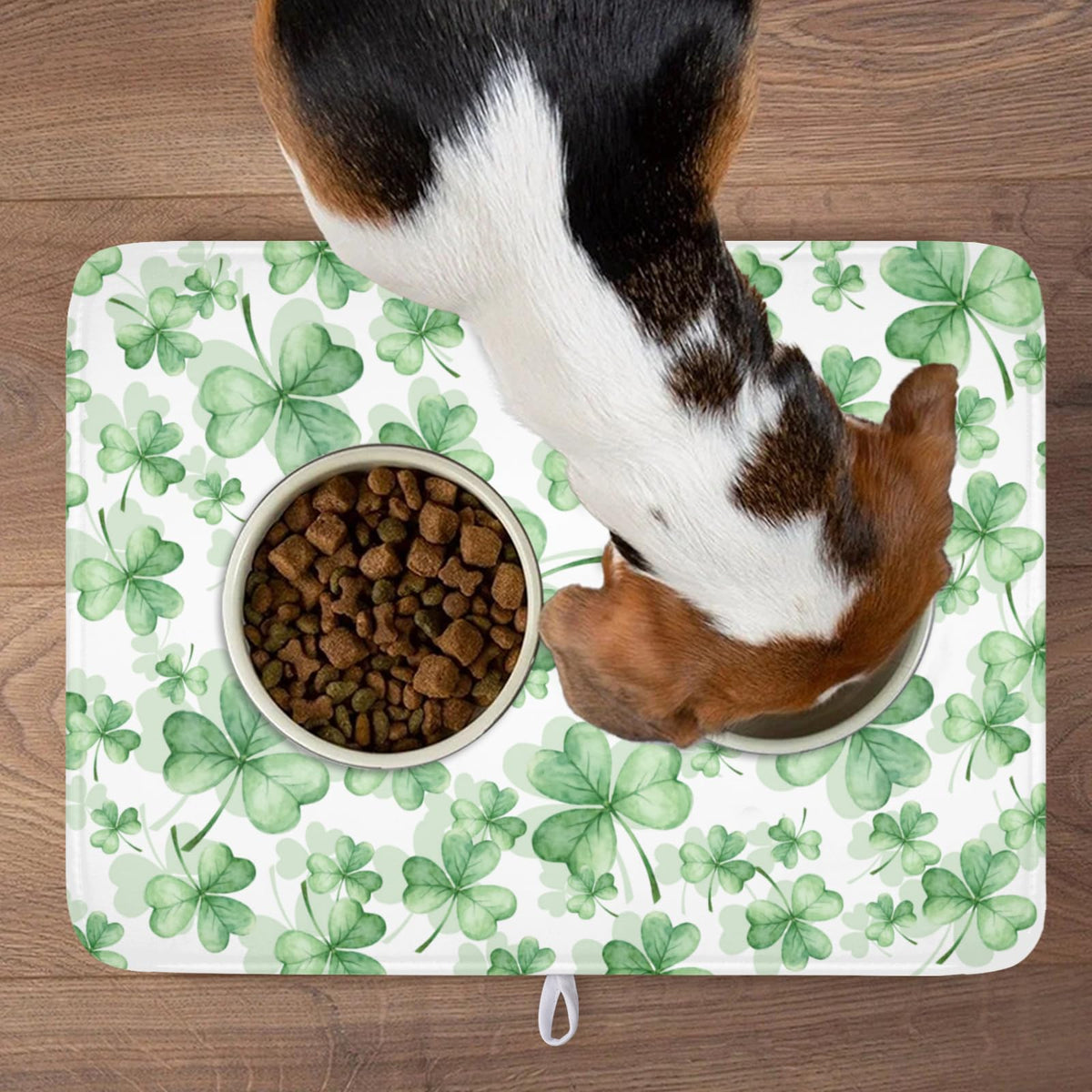St Patrick's Day Dish Drying Mat for Kitchen Counter (Shamrocks / 18" x 24")