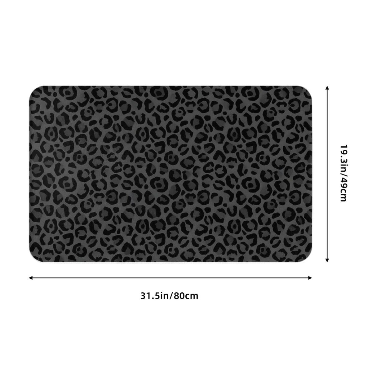 Leopard Print Black Bath Mat Non (1'8" x 2'8" (Rectangular) / Leopard Print Black)