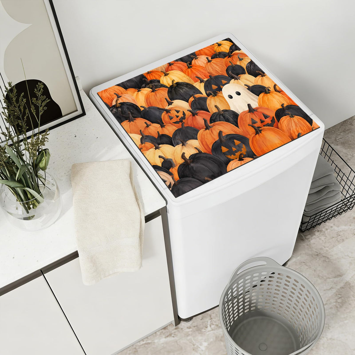 Dryer Top Protector Mat (Halloween ghosts)