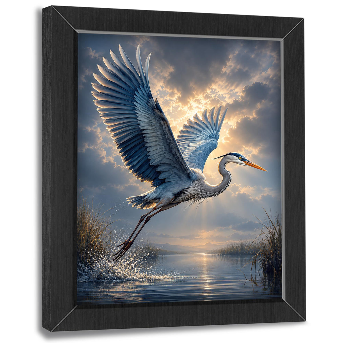 Heron Decor Wall Art (Wall Art Framed 11 / 10"L x 8"W)
