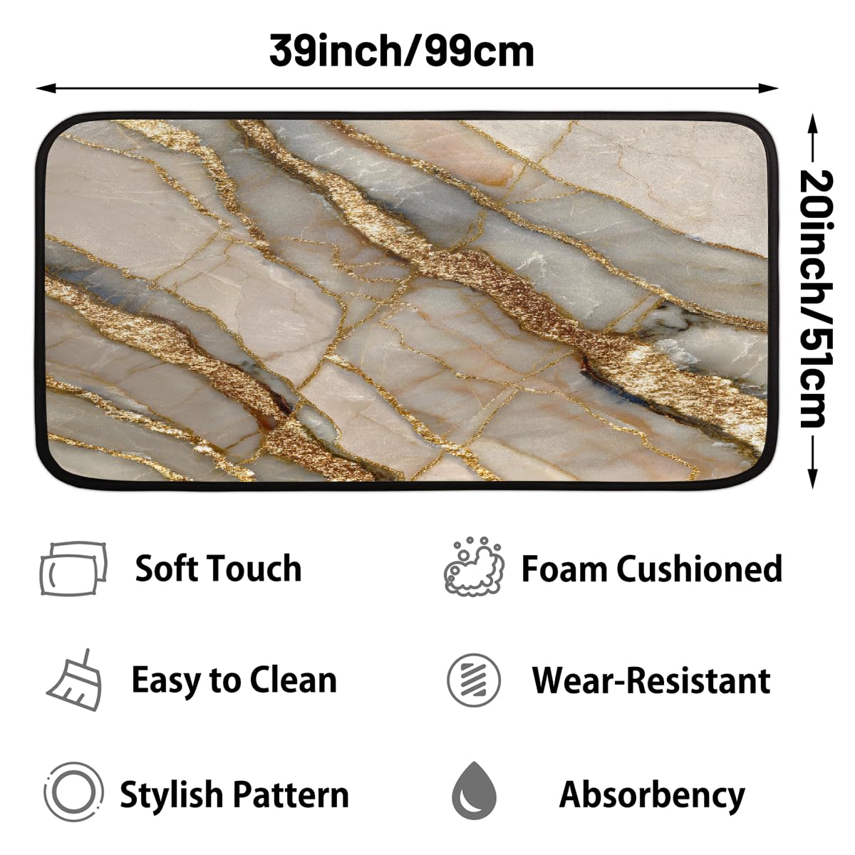 Marble Kitchen Rugs Kitchen Mats Non Slip Floor Mat (Color 10)
