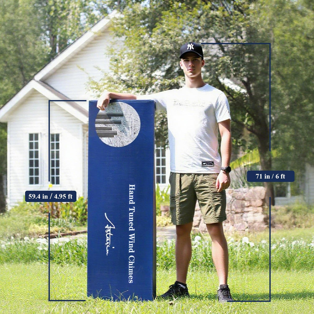 90 Inch Wind Chimes for Outside with Precision Tuned (90“-Black)