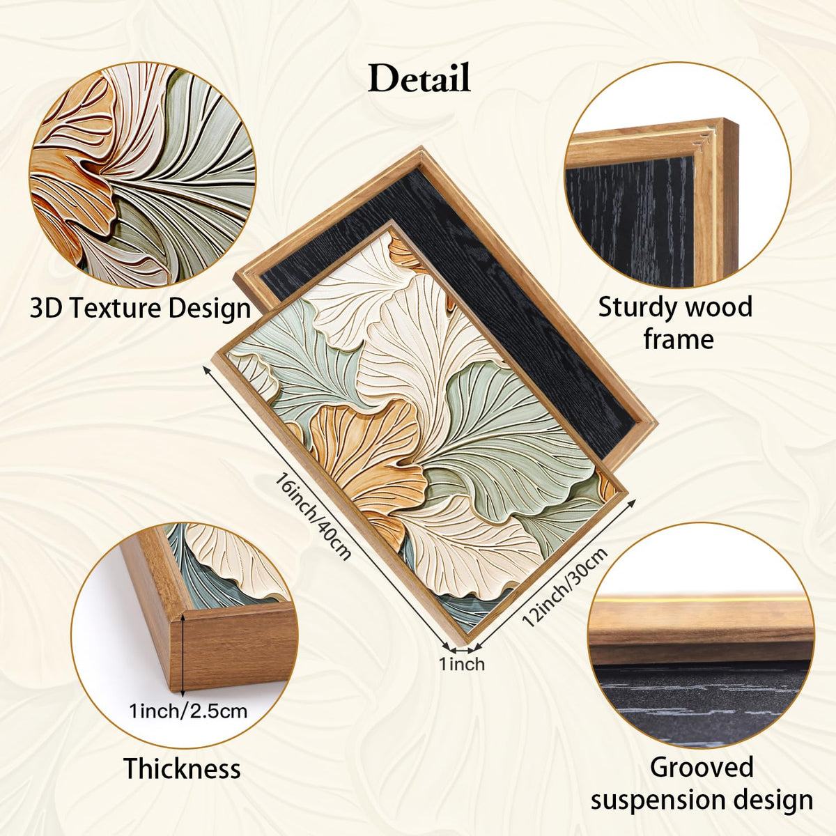 3D Textured Ginkgo Leaf Framed Wall Art (3d Ginkgo Leaf)