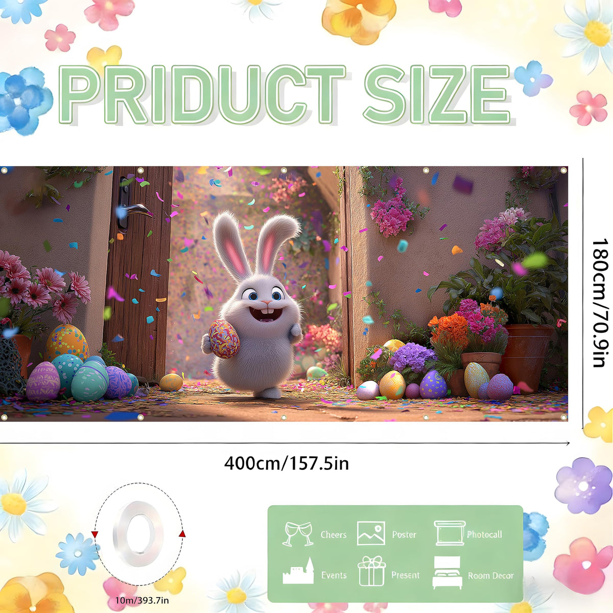 6x13 feet 157x71 inches (Dancing Rabbit)