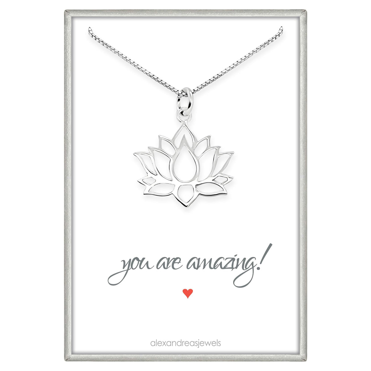 925 Sterling Silver Lotus Flower Necklace for Women Teen Girls Everyday Casual Motivational Gift Jewelry for Her Zen Necklace (20 inches)