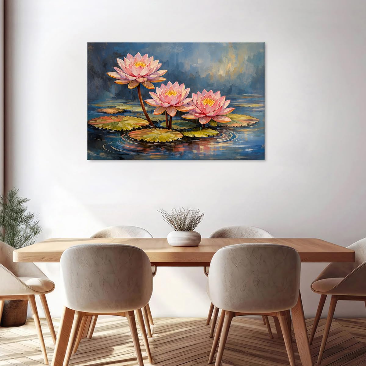 Extra Large Lotus Wall Art Zen Wall Decor Colorful Flower Pictures for Bathroom Spa Room Abstract Blossom Floral Canvas Paintings Meditation Posters Nature Serene Artwork Yoga Home Decorations 32x48” (48"L x 32"W / Lotus Scene)