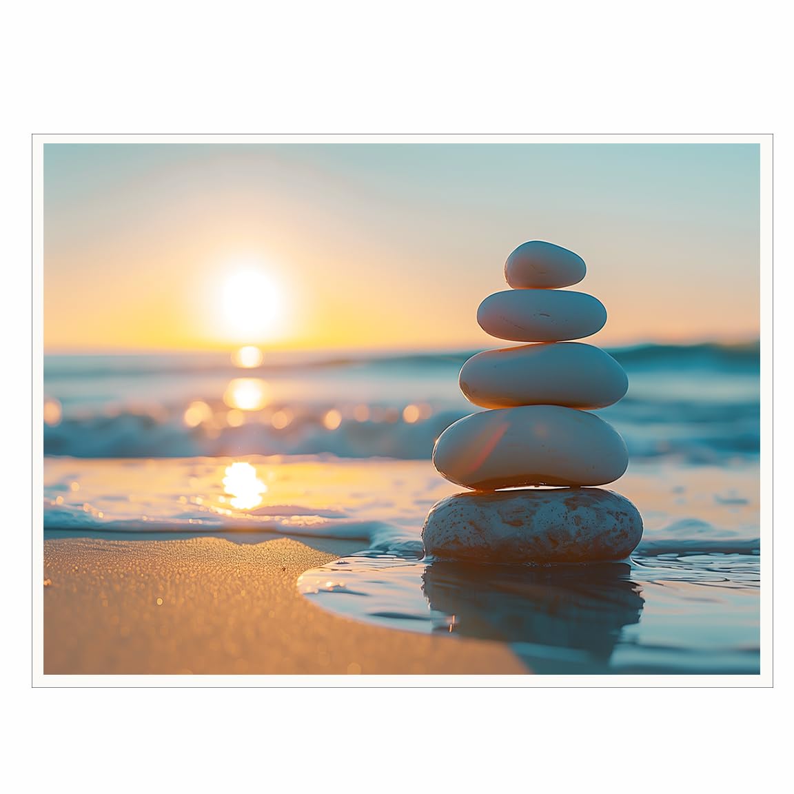Zen Ocean Sunset Wall Art (Unframed-1 / 16"L x 20"W)