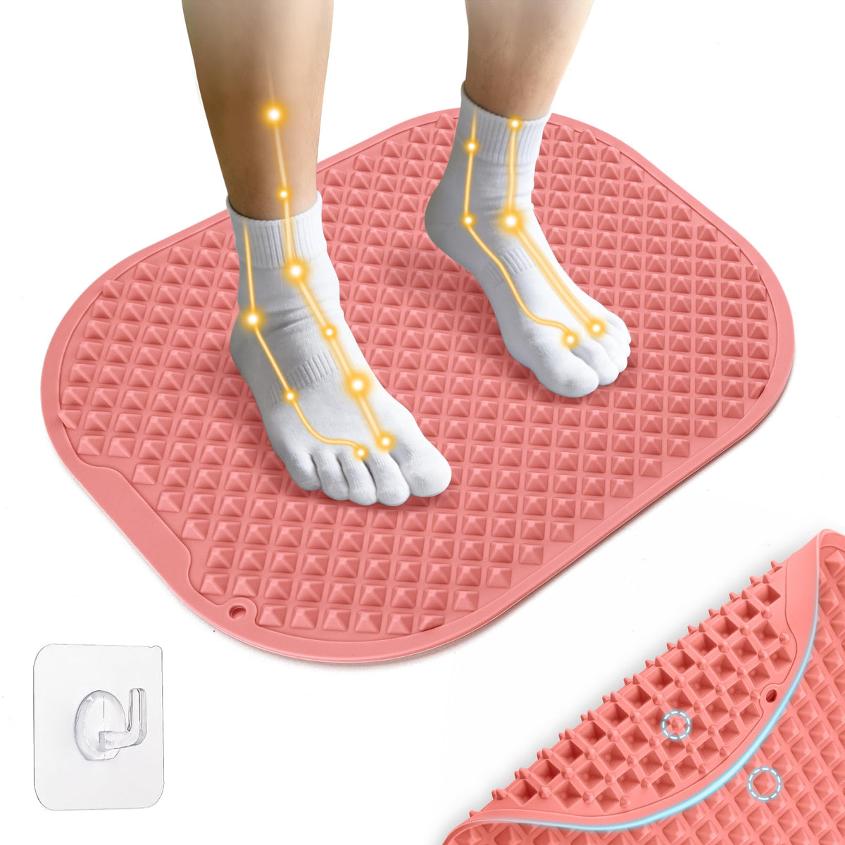 Upgrade Silicone Foot Massager Mat (Pink / Large)