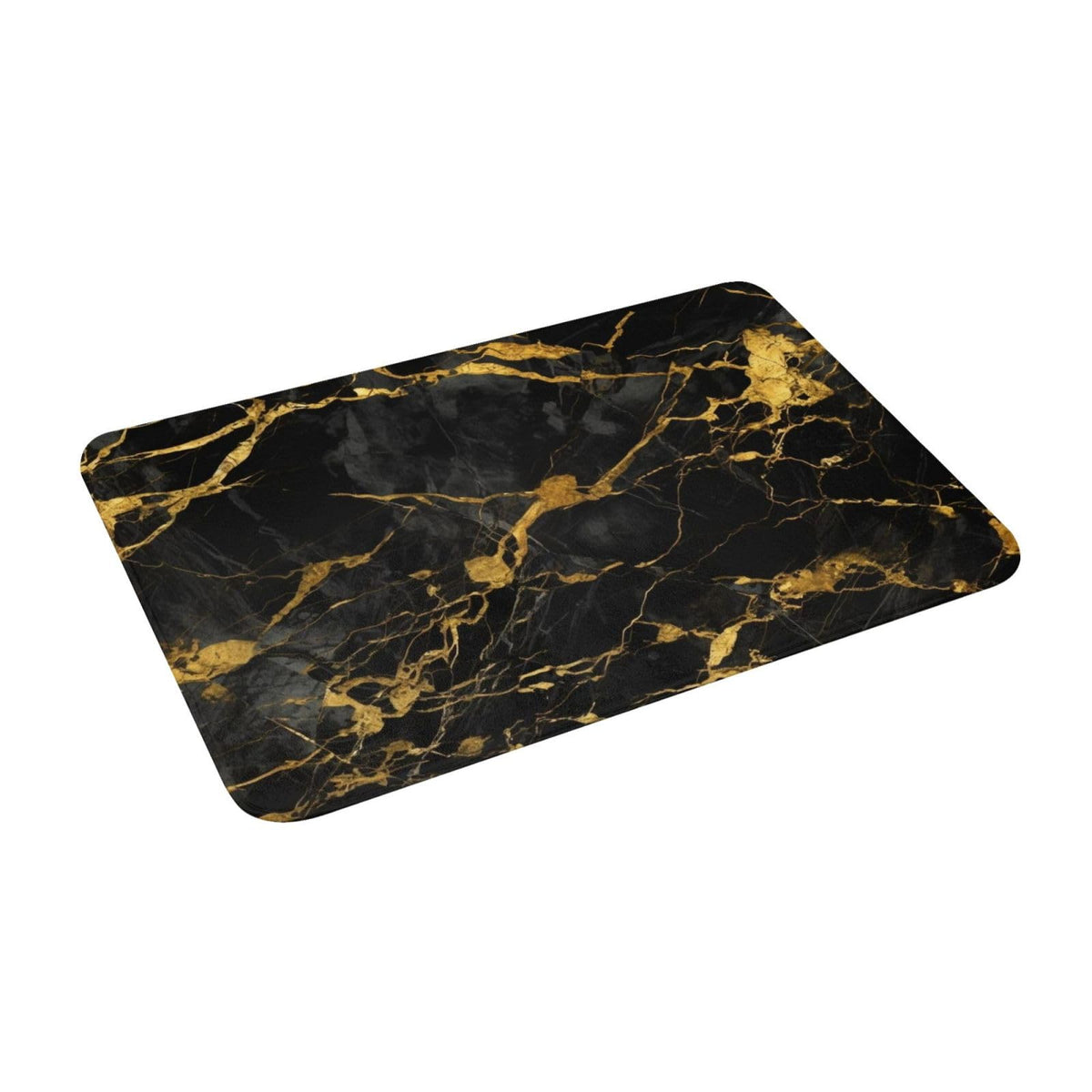 Black Gold Marble Surface Bath Mat Non (1'4" x 1'11" (Rectangular) / Black Gold Marble Texture)