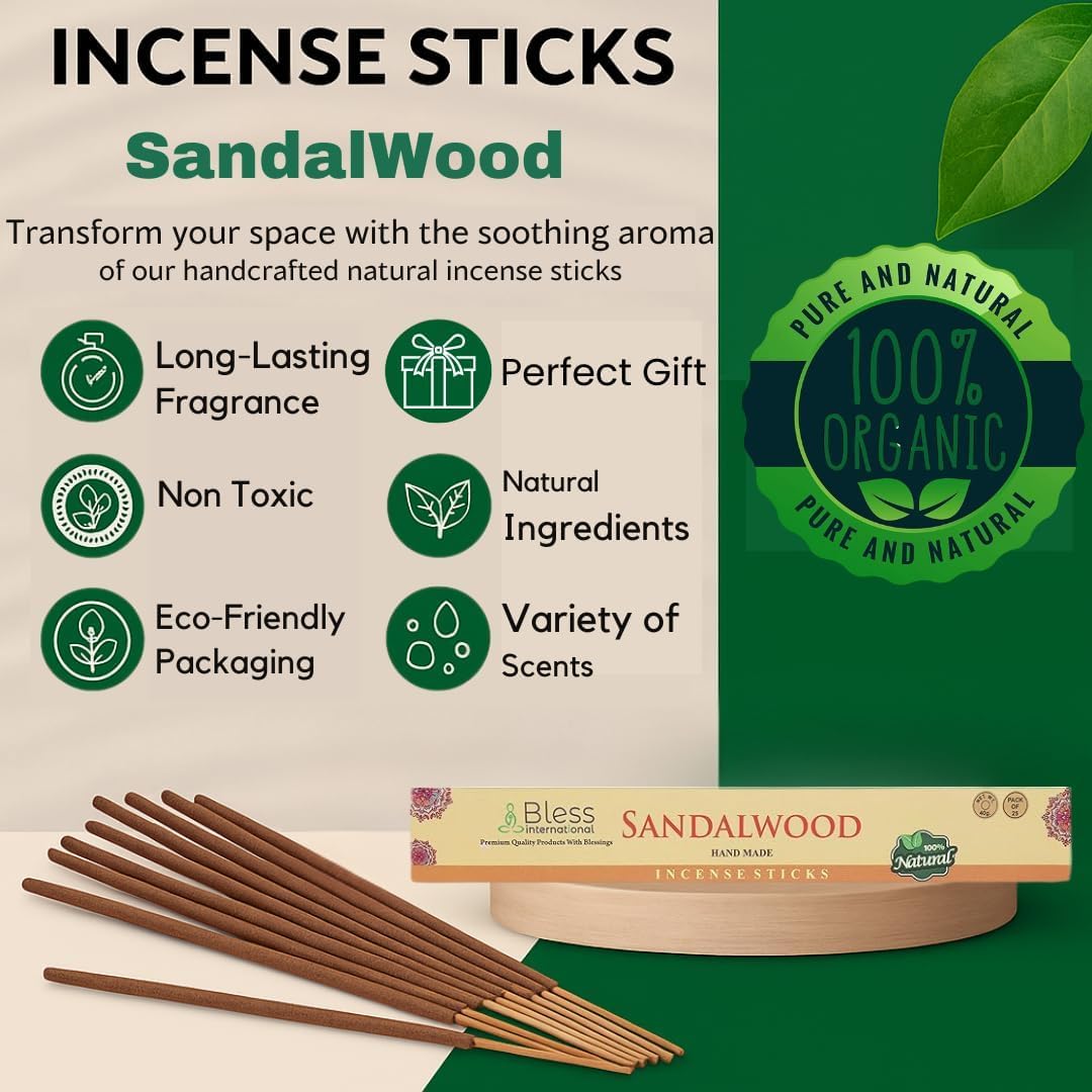 Bless Organic (Sandalwood / 80 Sticks (4.20 OZ/120 GM))