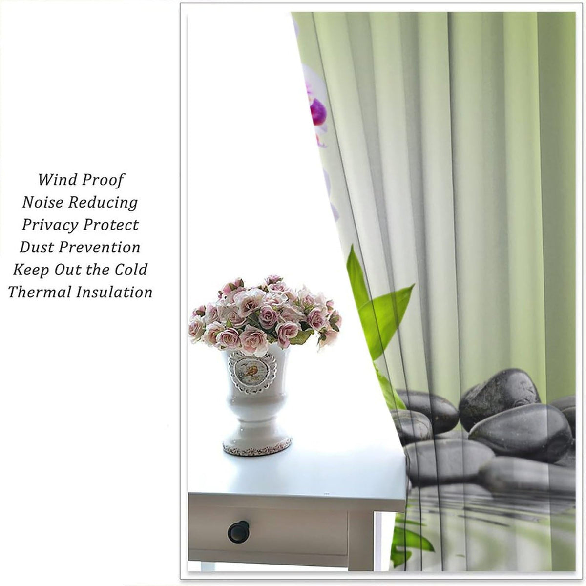 Japanese Zen Culture Blackout Curtains for Bedroom (21"W x 45"L (Pack of 2) / Style-1)