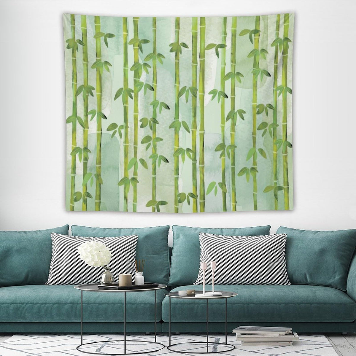 Bamboo Print Tapestry Wall Hanging Chinese Bamboo Leaves Tree Nature Woods Stems Tapestries Home Decor for Living Room Bedroom Apartment Farmhouse Dorm 50"x60" (50"L x 60"W / Bamboo-7)
