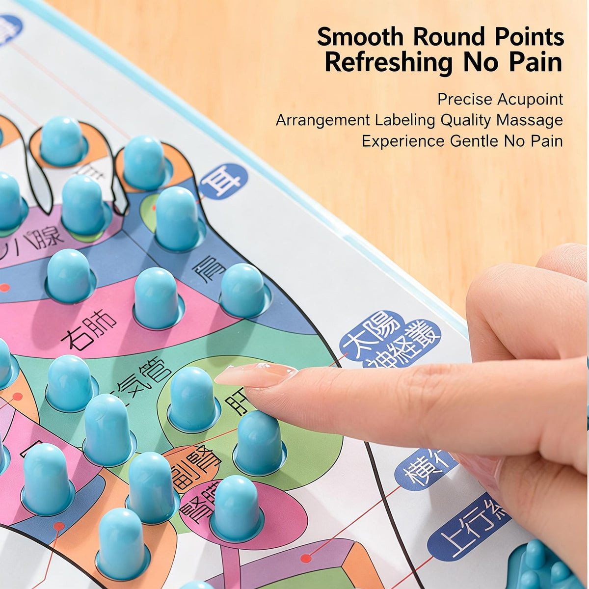 Foot Reflexology Massage Mat with Acupressure Points (12.48*11.22*0.85“)