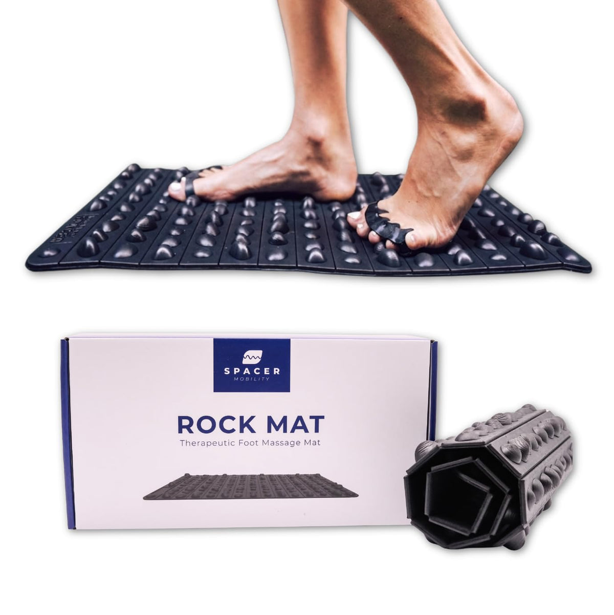 The Rock Mat Textured Foot Massage Mat Designed for Sensory Stimulation & Everyday Foot Comfort (Rock Mat)