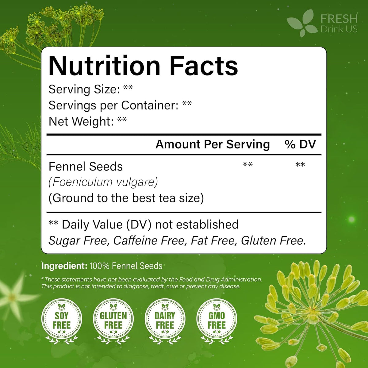 Premium Fennel Seed Tea (75 Bags)