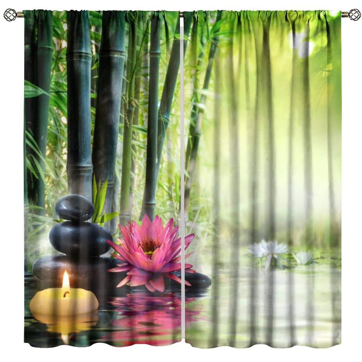 Bamboo Forest Blackout Curtains for Bedroom (21"W x 45"L (Pack of 2) / Style-3)