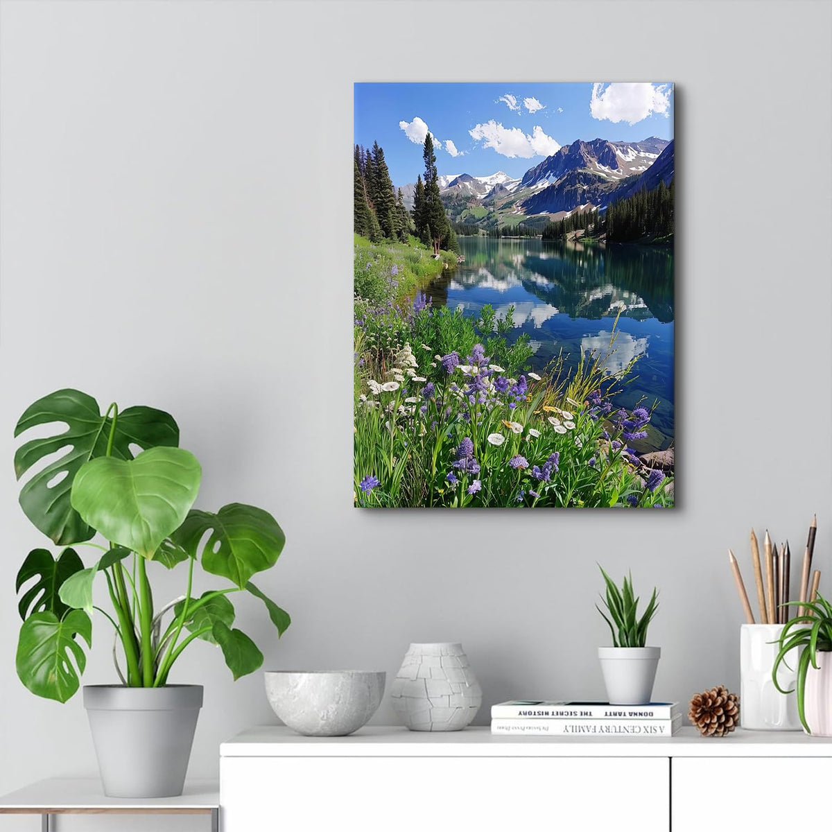 Colorado Mountain Wall Art Nature Forest Landscape Canvas Pictures for Living Room National Park Posters Tree Woodland Prints Paintings Modern Mountains Lake Artwork for Office Home Decorations 12x16" (16"L x 12"W / Rocky Mountains)