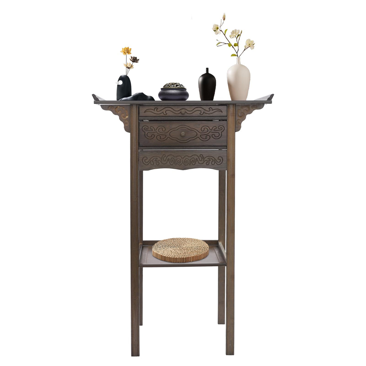Bamboo Altar Table with Drawer (26" x 15.8" x 39.4")
