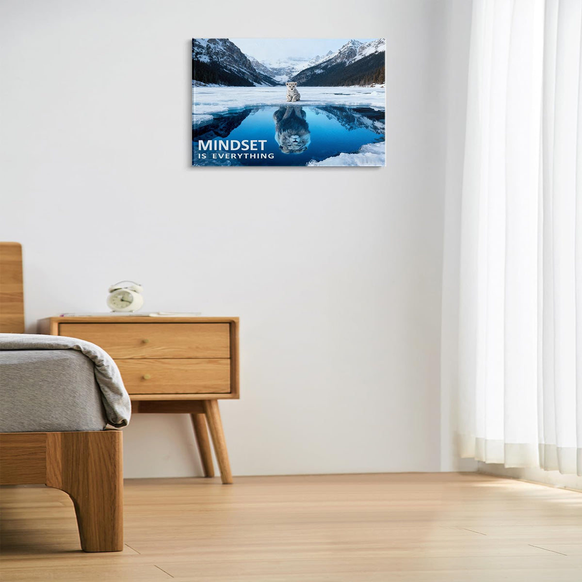 Inspirational Canvas Painting Mindset Is Everything Wall Art Lion Wall Art Mindset Motivational Animals Prints Poster for Bathroom (1p-South / 18L" x 24W")