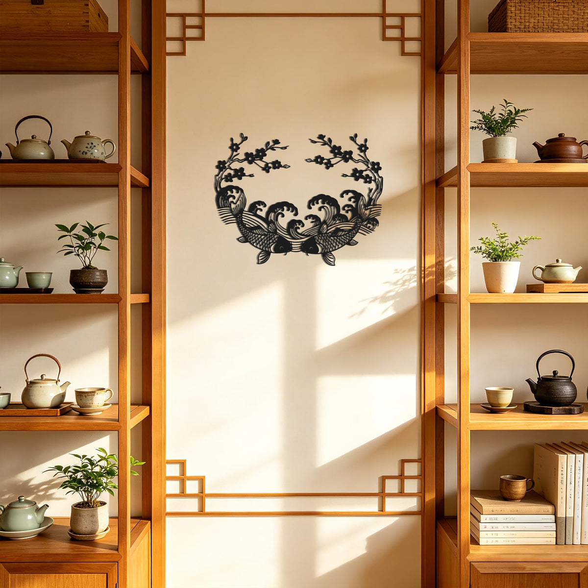 Koi Fish & Cherry Blossom Metal Wall Art (Koi fish)