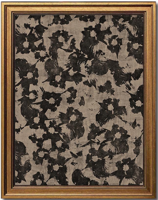 Gold Framed Canvas Wall Art (Minimalist Floral / 10"L x 8"W)