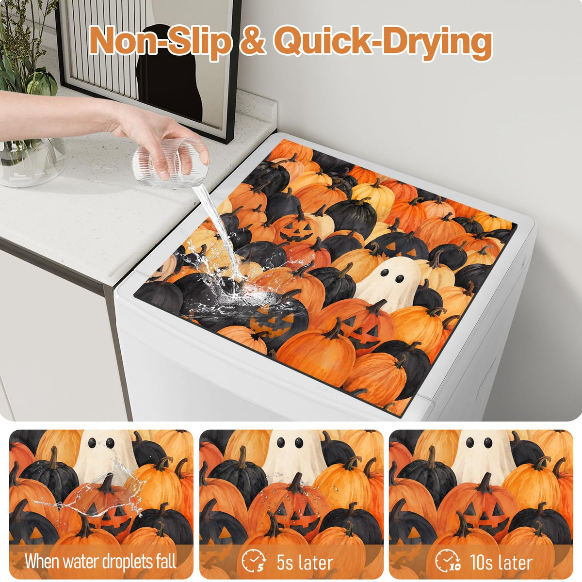 Dryer Top Protector Mat (Halloween ghosts)