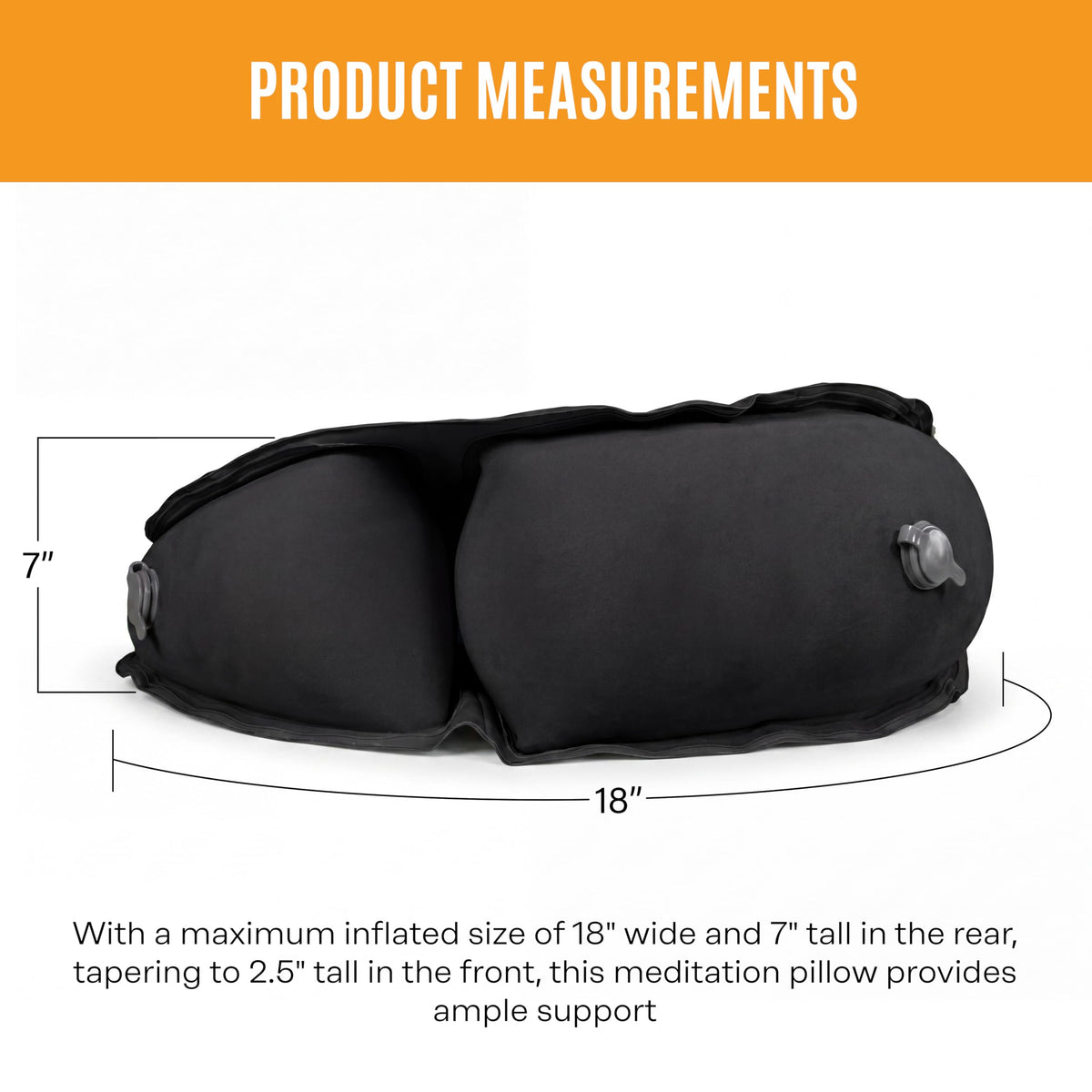 Air Meditator Inflatable Meditation Cushion and Travel Pillow (Black)