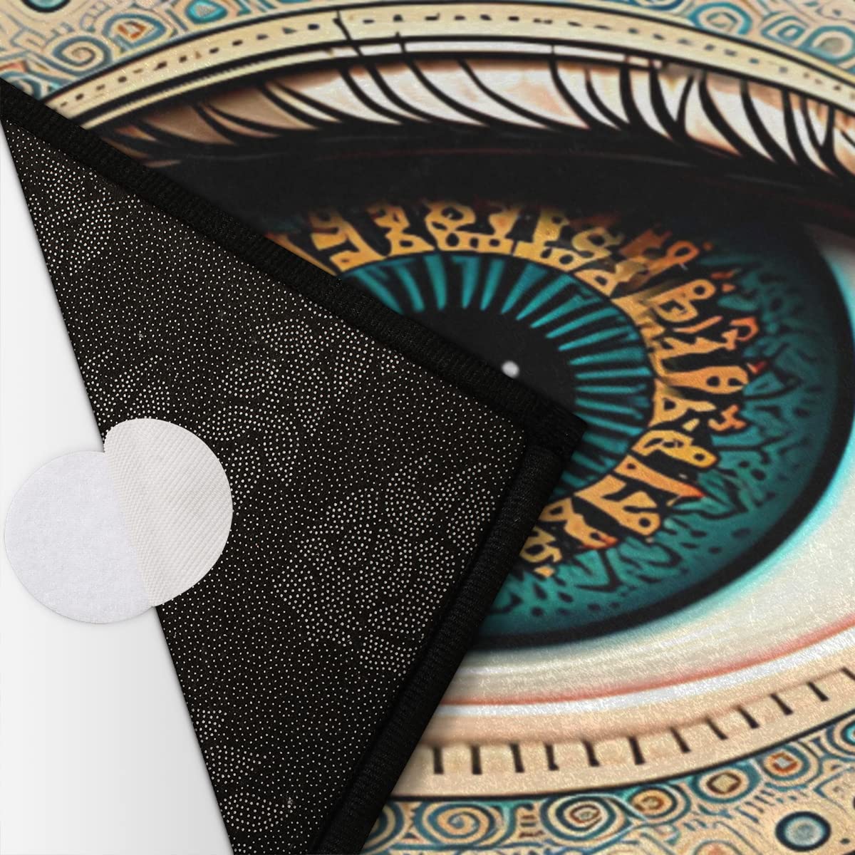 Evil Eye Half Round Doormat Boho Eye Semi Circle Area Rug Non Slip Indoor Outdoor Entrance Half Moon Rug Absorbent Durable Washable Front Floor Mat for Kitchen Bedroom Patio Fireplace Eye Pad (B01:evil Eye Boho 2)