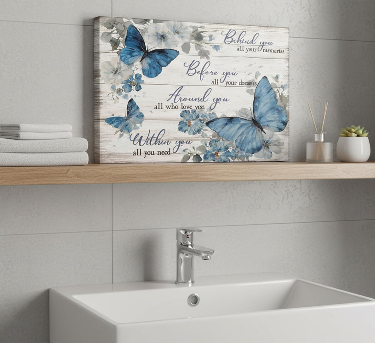 Inspirational Butterfly Canvas Wall Art 16x24Inches (Butterfly Canvas / 24"L x 16"W)