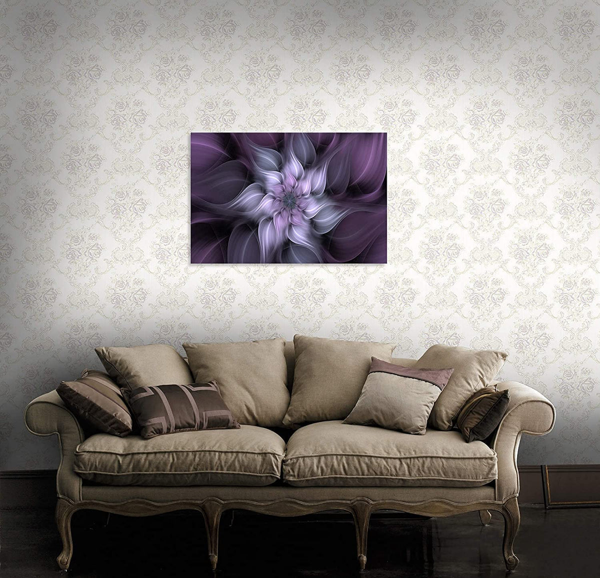 1 Panel Bauhinia Chinese Redbud Purple Flower Plant Botany Picture Flower Artwork Oil Painting on Canvas Stretched and Framed 20x30 inch Print Home Decor Living Room Bedroom Wall Art Hanging (30"L x 20"W / Purple Flower)