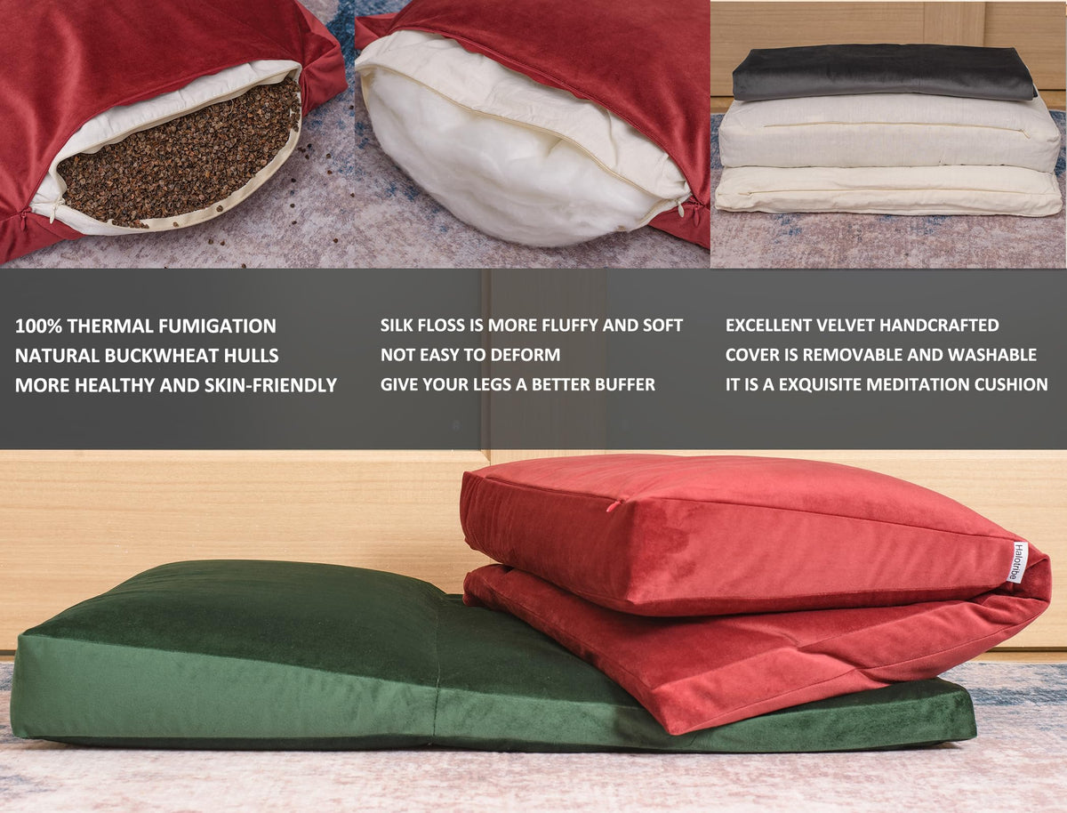 Meditation Cushion (Burgundy / service H：9cm)