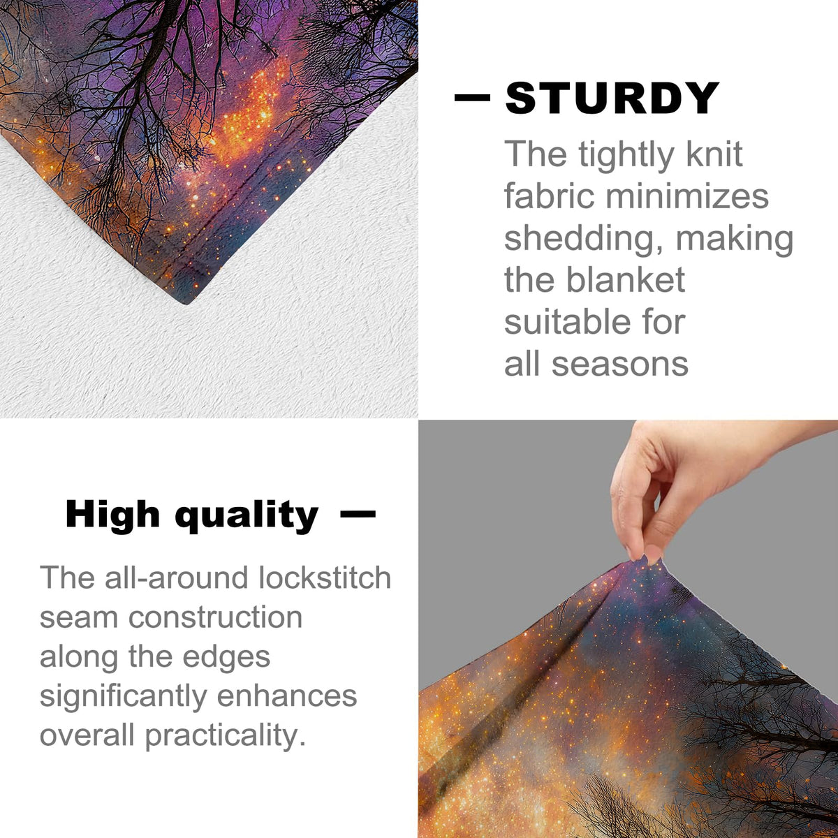Colorful Forest Blanket for Dark Art Lovers (80x60 Inch / Forest)