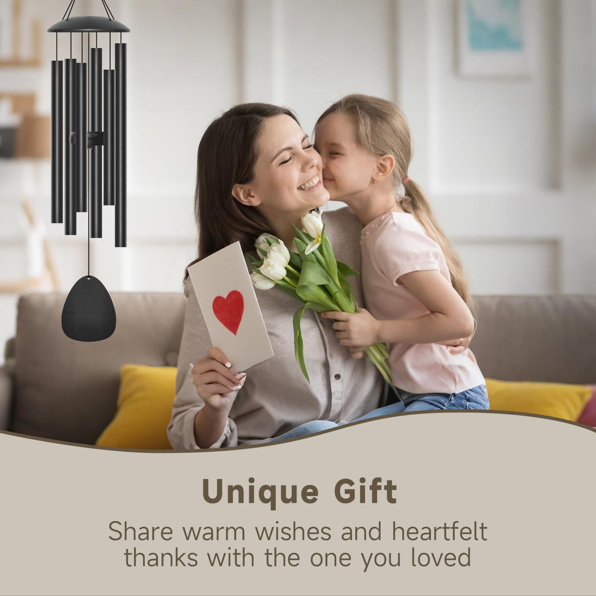 28" Metal Outdoor Wind Chimes with Waterdrop (Waterdrop-shape / 28“)