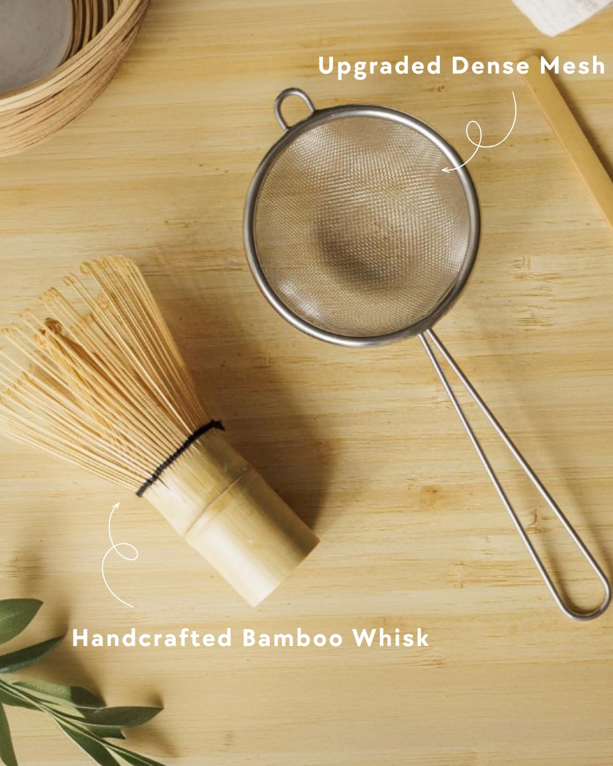 Matcha Set 5 Pcs Matcha Whisk Set (Linen White & Clay)